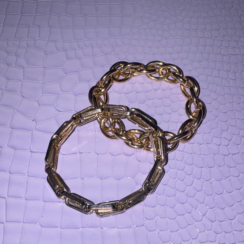 Gold Chain Bracelet Set